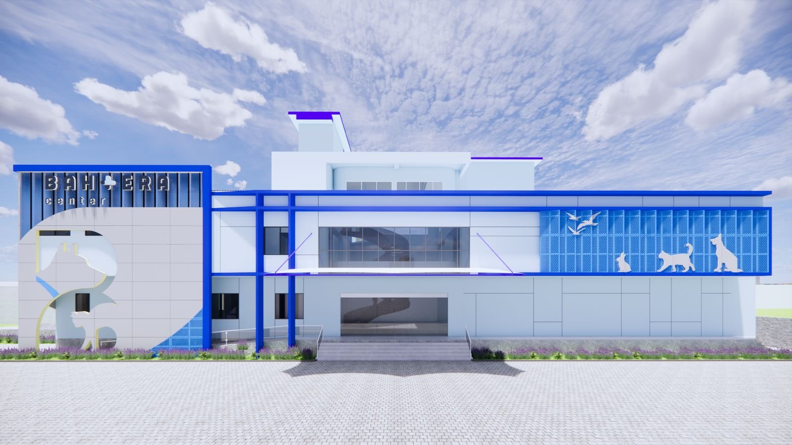 Bahtera Center front elevation in daylight